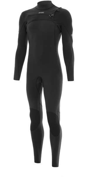 2026 Nyord Mens Solu Yulex 3/2mm Chest Zip FL Wetsuit SOLM32FLCZ001 - Black